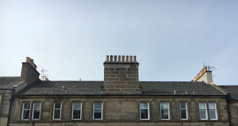 Scottish tenement buildings with rooflines